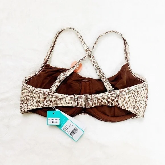 NWT Seafolly DD Serpentine Snakeskin Print Bikini Top - Picture 6 of 8